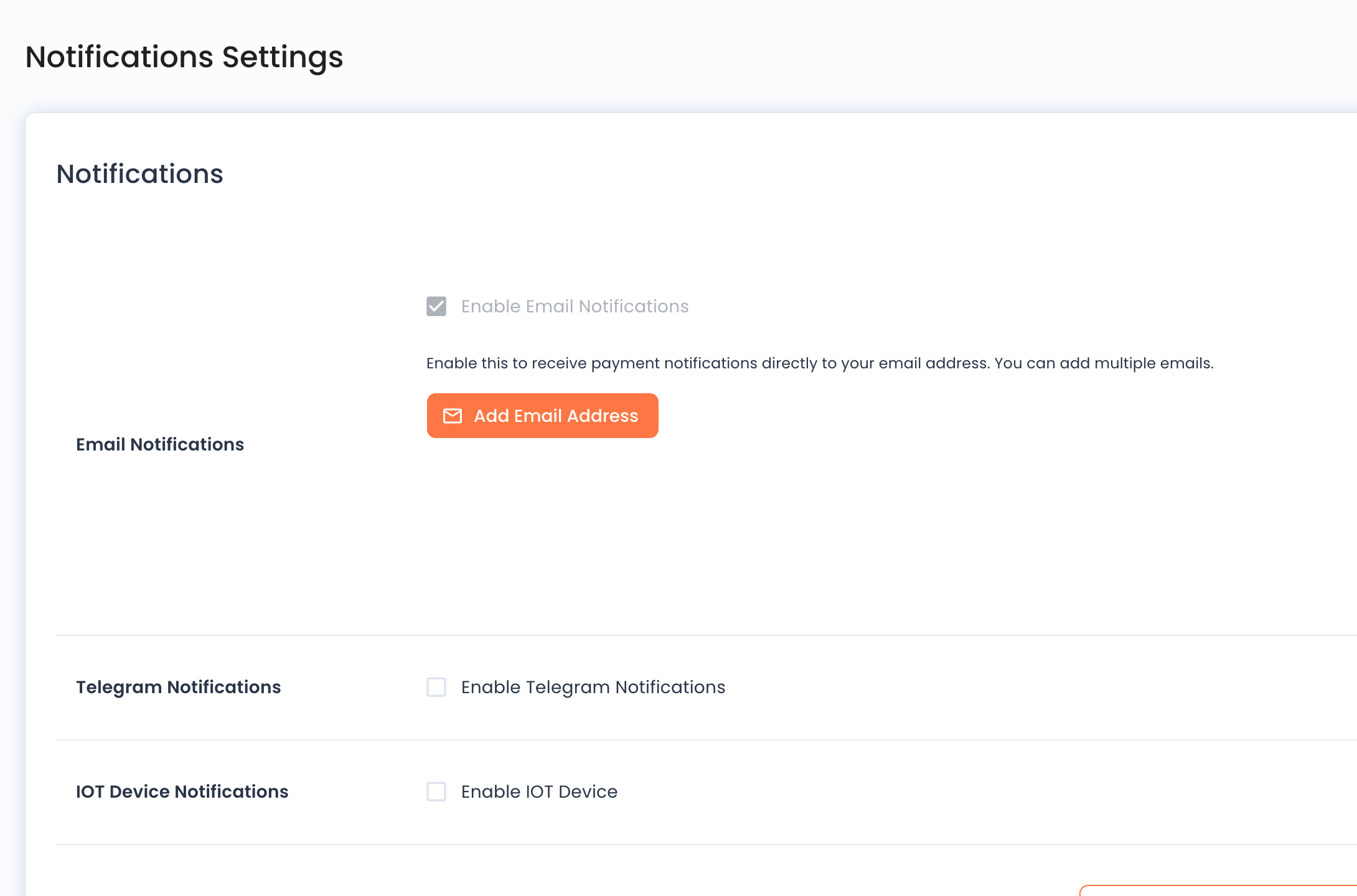 Email, Telegram, and IoT notification switches