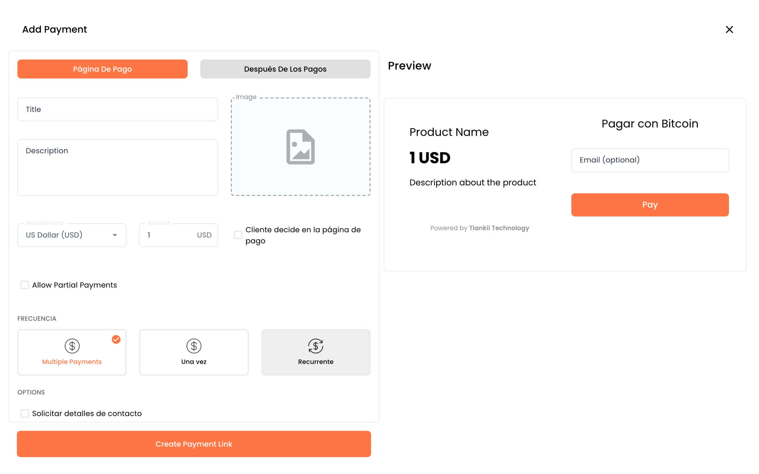 Formulario Add Payment, Página De Pago