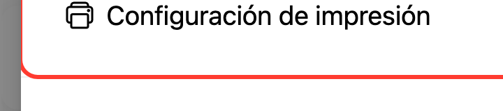 Configuracion de impresion en el menu del tiankii POS