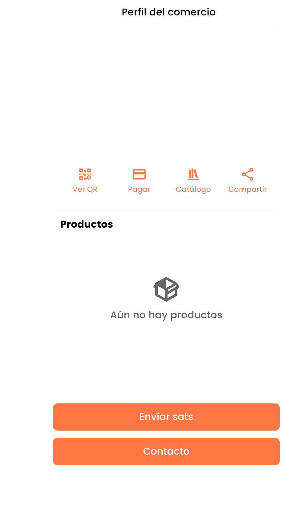 Pagina publica del lugar con Ver QR, Pagar, Catalogo y Compartir